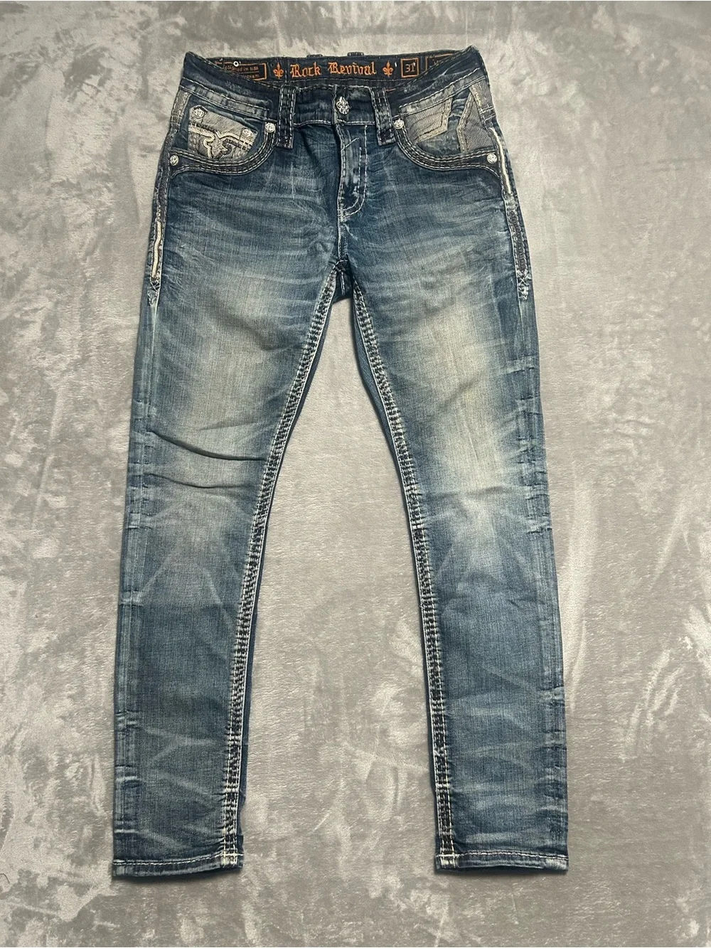 Rock Revival Slim Taper Jeans Men’s 31 Heavy Stitch